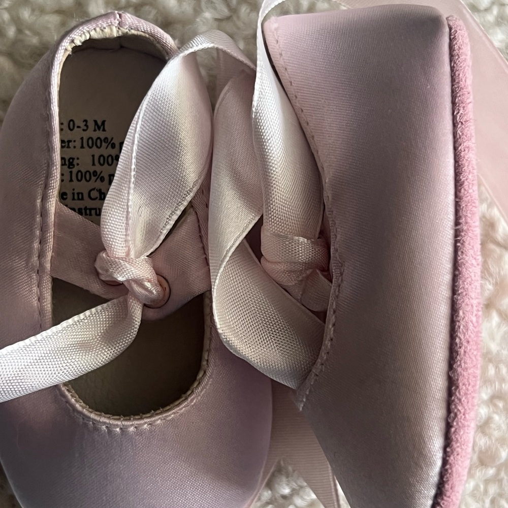 NEW baby girl pink ballerina flats size 0-3 months